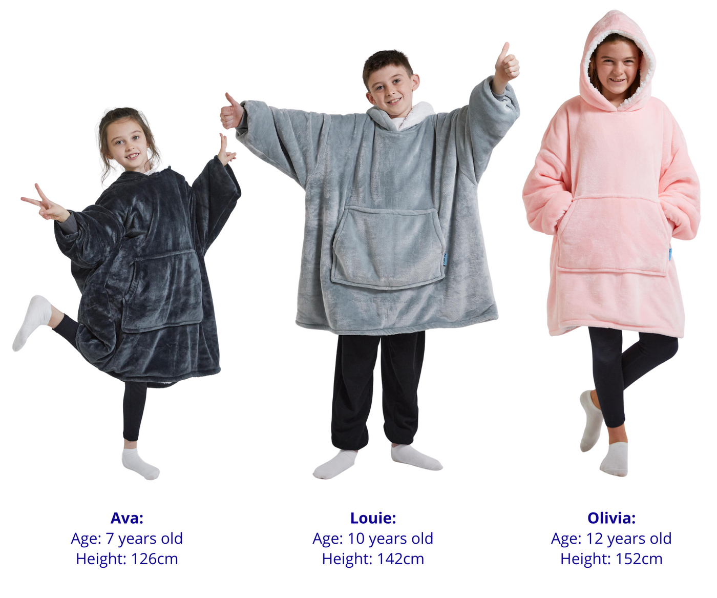 Kids Hoodie Blanket - Dark Grey