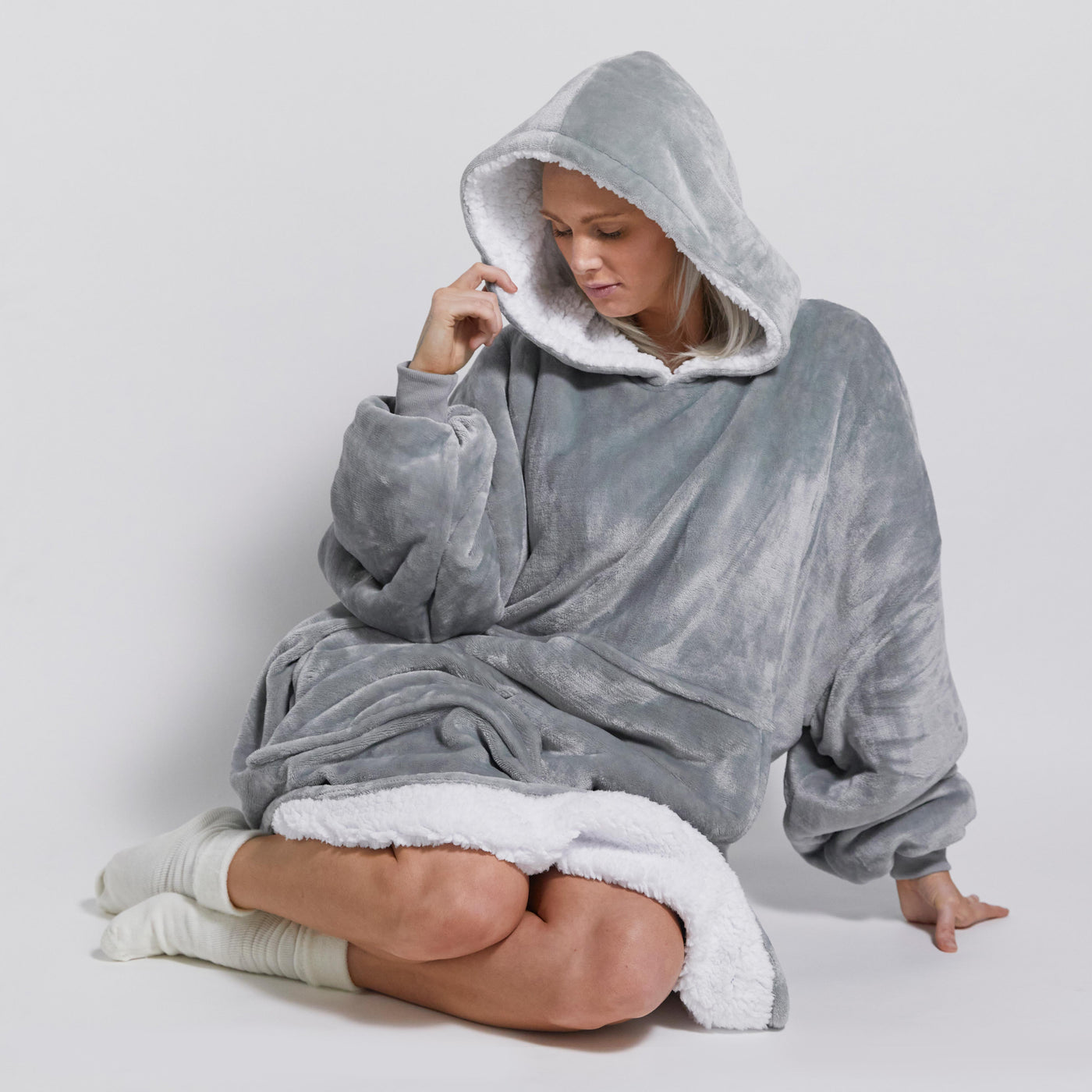 Hoodie Blanket - Light Grey