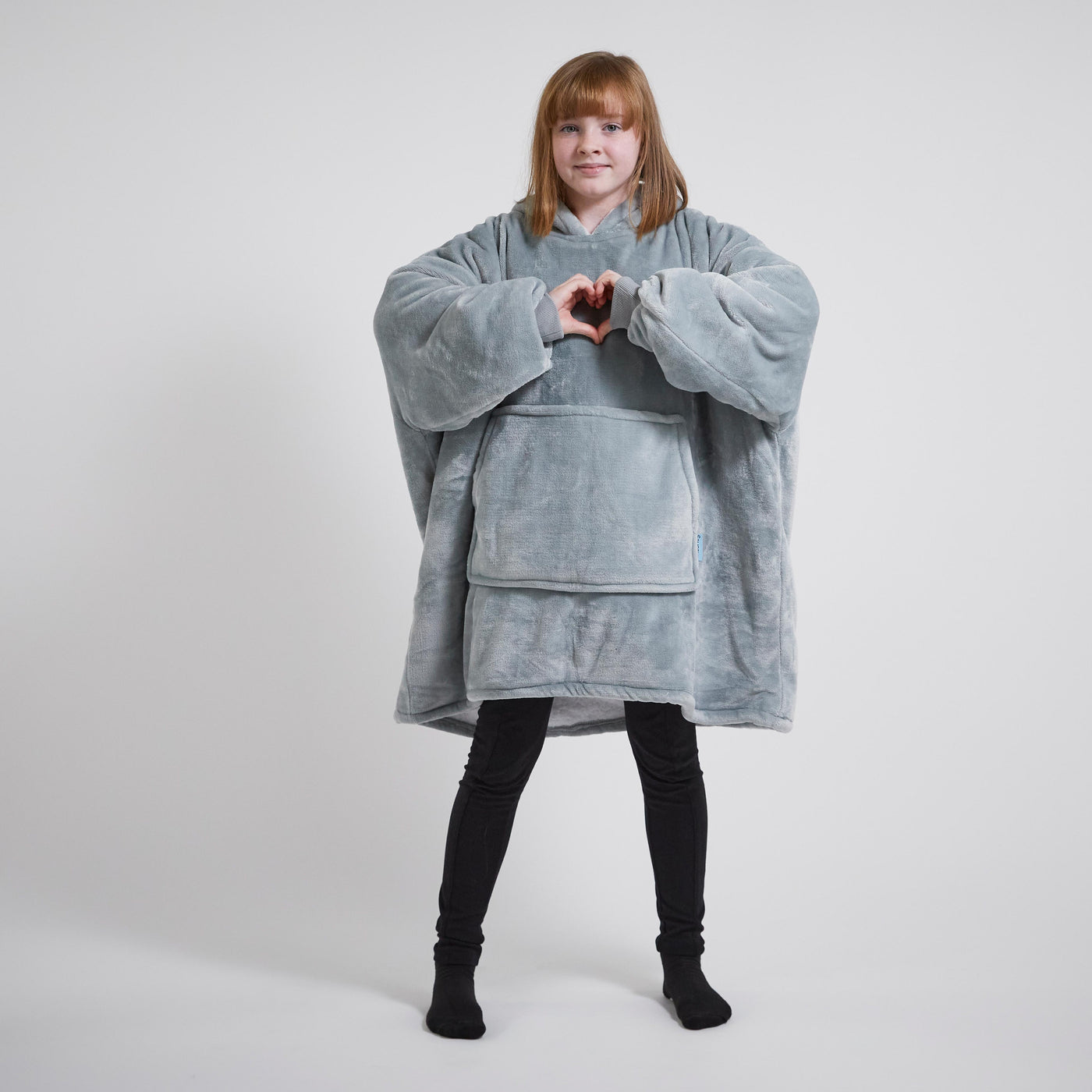 Kids Hoodie Blanket - Light Grey