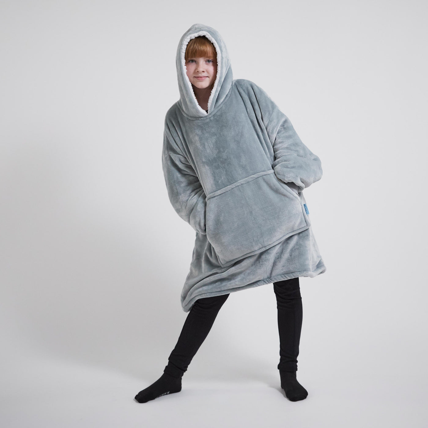 Kids Hoodie Blanket - Light Grey